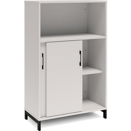 Kontorskab DNA, 800x1275 mm, Lys grå/Sort, skydedør 3A4 – image 2