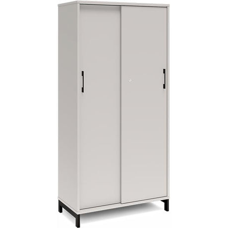 Kontorskab DNA, 800x1660 mm, Lys grå/Sort, skydedør 4A4 – image 1