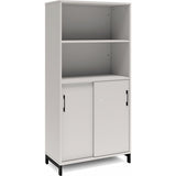 Kontorskab DNA, 800x1660 mm, Lys grå/Sort, skydedør 4A4