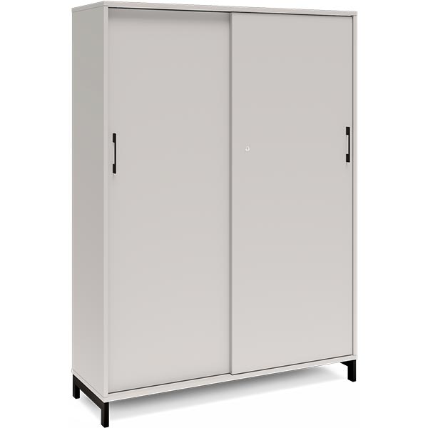 Kontorskab DNA, 1200x1660 mm, Lys grå/Sort, skydedør 4A4 – image 1