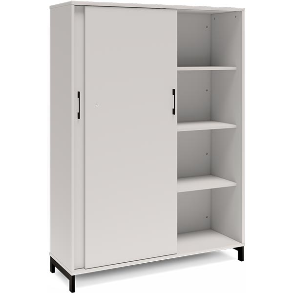 Kontorskab DNA, 1200x1660 mm, Lys grå/Sort, skydedør 4A4 – image 2