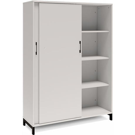 Kontorskab DNA, 1200x1660 mm, Lys grå/Sort, skydedør 4A4 – image 2