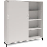 Kontorskab DNA, 1600x1660 mm, Lys grå/Sort, skydedør 4A4