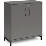 Ergoff Kontorskab DNA, 800x890 mm, Antracit/Sort 2A4/2A4 – Bogreoler & kontorskabe (billede 1)
