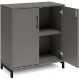 Ergoff Kontorskab DNA, 800x890 mm, Antracit/Sort 2A4/2A4 – Bogreoler & kontorskabe (billede 2)