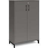 Ergoff Kontorskab DNA, 800x1275 mm, Antracit/Sort 3A4 – Bogreoler & kontorskabe (billede 1)