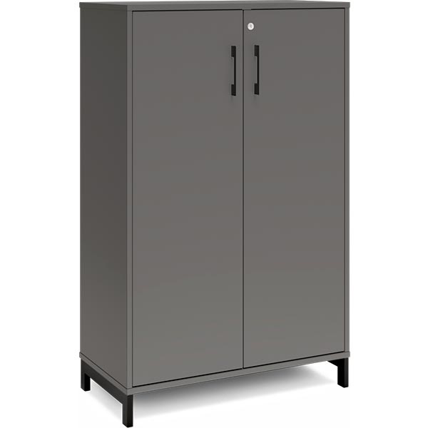 Ergoff Kontorskab DNA, 800x1275 mm, Antracit/Sort 3A4 – Bogreoler & kontorskabe (billede 1)