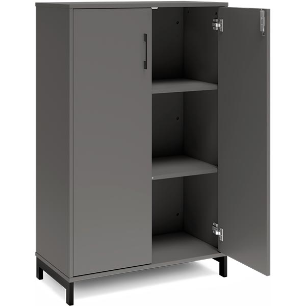 Ergoff Kontorskab DNA, 800x1275 mm, Antracit/Sort 3A4 – Bogreoler & kontorskabe (billede 2)