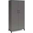 Ergoff Kontorskab DNA, 800x1660 mm, Antracit/Sort 4A4 – Bogreoler & kontorskabe (billede 1)