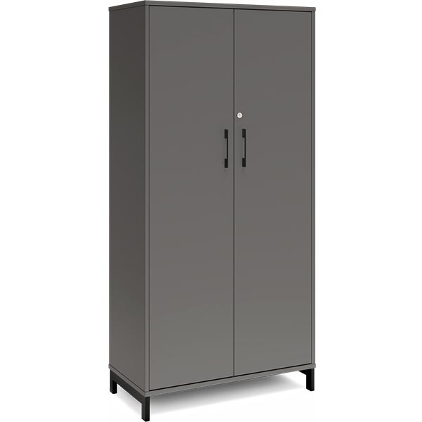 Ergoff Kontorskab DNA, 800x1660 mm, Antracit/Sort 4A4 – Bogreoler & kontorskabe (billede 1)
