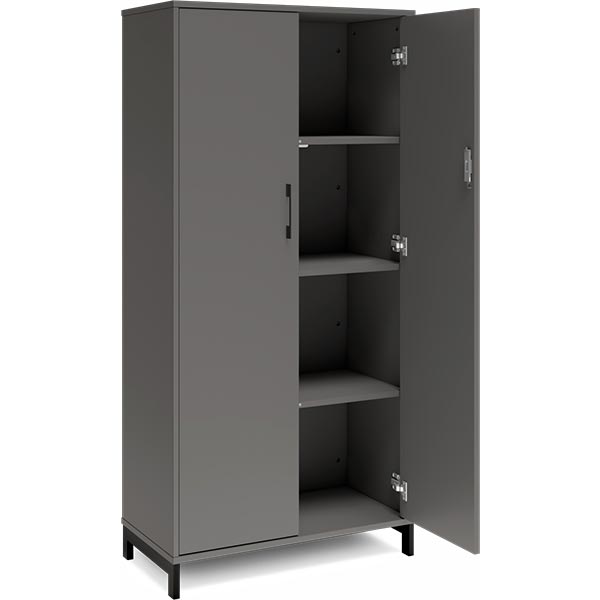 Ergoff Kontorskab DNA, 800x1660 mm, Antracit/Sort 4A4 – Bogreoler & kontorskabe (billede 2)