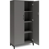 Ergoff Kontorskab DNA, 800x1660 mm, Antracit/Sort 4A4 – Bogreoler & kontorskabe (billede 2)