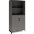 Ergoff Kontorskab DNA, 800x1660 mm, Antracit/Sort 4A4/2A4 – Bogreoler & kontorskabe (billede 1)