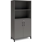 Ergoff Kontorskab DNA, 800x1660 mm, Antracit/Sort 4A4/2A4 – Bogreoler & kontorskabe (billede 1)