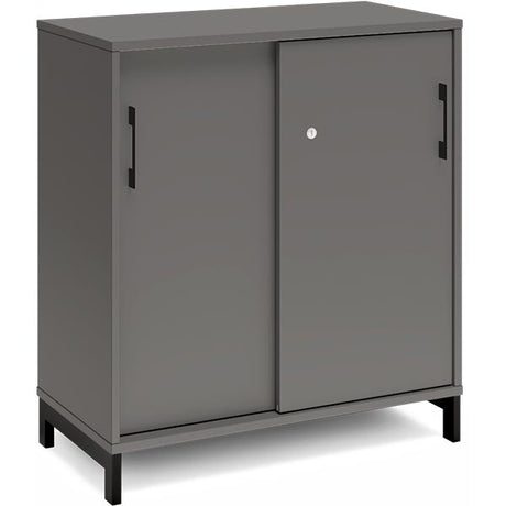 Kontorskab DNA, 800x890 mm, Antracit/Sort, skydedør 2A4 – image 1