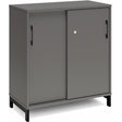 Ergoff Kontorskab DNA, 800x890 mm, Antracit/Sort, skydedør 2A4 – Bogreoler & kontorskabe (billede 1)
