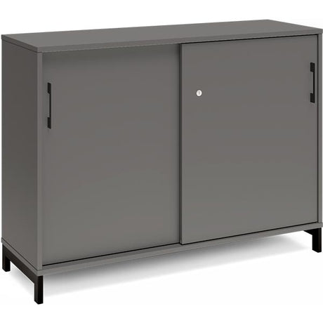 Kontorskab DNA, 1200x890 mm, Antracit/Sort, skydedør 2A4 – image 1