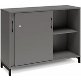 Ergoff Kontorskab DNA, 1200x890 mm, Antracit/Sort, skydedør 2A4 – Bogreoler & kontorskabe (billede 2)