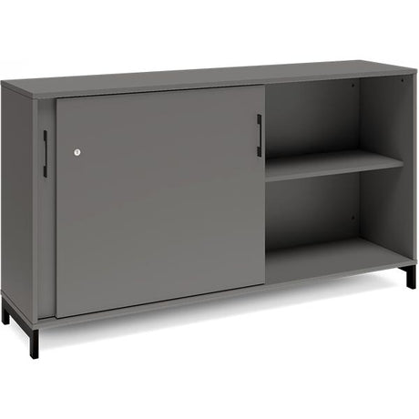 Kontorskab DNA, 1600x890 mm, Antracit/Sort, skydedør 2A4 – image 2