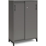 Ergoff Kontorskab DNA, 800x1275 mm, Antracit/Sort, skydedør 3A4 – Bogreoler & kontorskabe (billede 1)