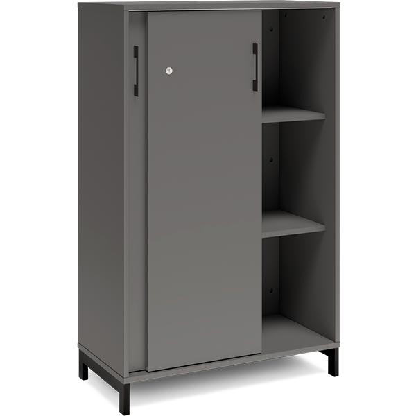 Kontorskab DNA, 800x1275 mm, Antracit/Sort, skydedør 3A4 – image 4