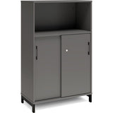 Kontorskab DNA, 800x1275 mm, Antracit/Sort, skydedør 3A4 – image 1