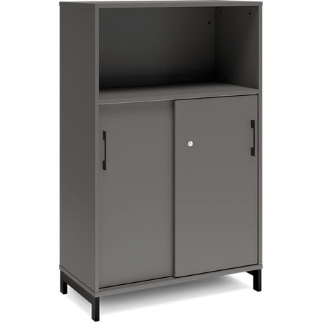 Kontorskab DNA, 800x1275 mm, Antracit/Sort, skydedør 3A4 – image 1