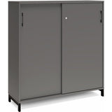 Kontorskab DNA, 1200x1275 mm, Antracit/Sort, skydedør 3A4 – image 1