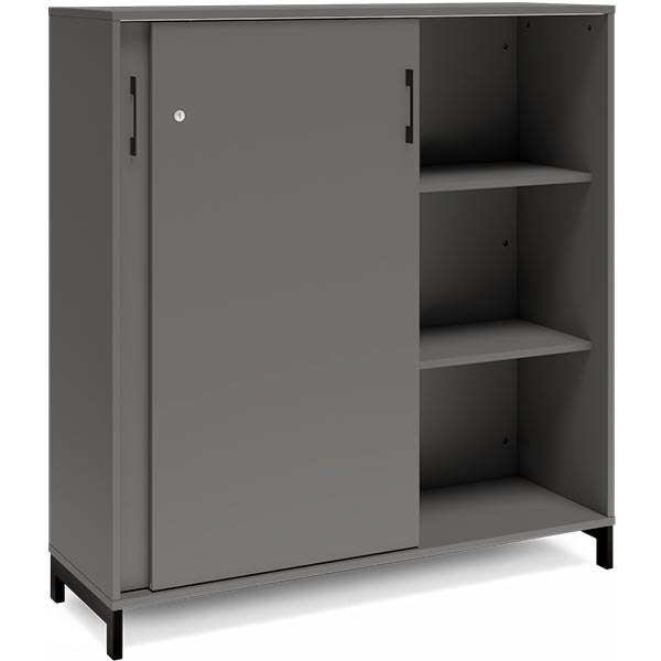 Kontorskab DNA, 1200x1275 mm, Antracit/Sort, skydedør 3A4 – image 4