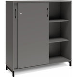 Kontorskab DNA, 1200x1275 mm, Antracit/Sort, skydedør 3A4 – image 4