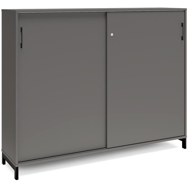 Ergoff Kontorskab DNA, 1600x1275 mm, Antracit/Sort, skydedør 3A4 – Bogreoler & kontorskabe (billede 1)