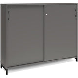 Ergoff Kontorskab DNA, 1600x1275 mm, Antracit/Sort, skydedør 3A4 – Bogreoler & kontorskabe (billede 1)