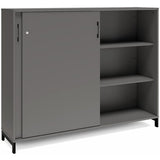 Kontorskab DNA, 1600x1275 mm, Antracit/Sort, skydedør 3A4 – image 2