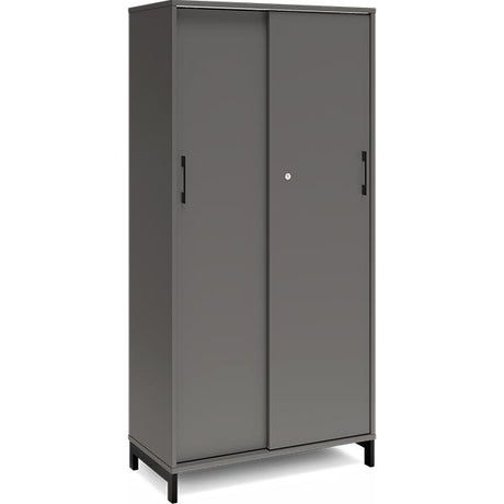 Kontorskab DNA, 800x1660 mm, Antracit/Sort, skydedør 4A4 – image 1