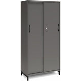 Kontorskab DNA, 800x1660 mm, Antracit/Sort, skydedør 4A4 – image 3