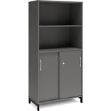 Kontorskab DNA, 800x1660 mm, Antracit/Sort, skydedør 4A4