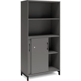 Kontorskab DNA, 800x1660 mm, Antracit/Sort, skydedør 4A4 – image 2