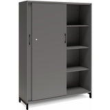 Kontorskab DNA, 1200x1660 mm, Antracit/Sort, skydedør 4A4 – image 2