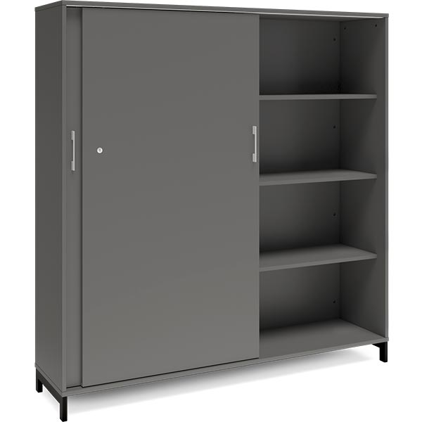 Kontorskab DNA, 1600x1660 mm, Antracit/Sort, skydedør 4A4 – image 4