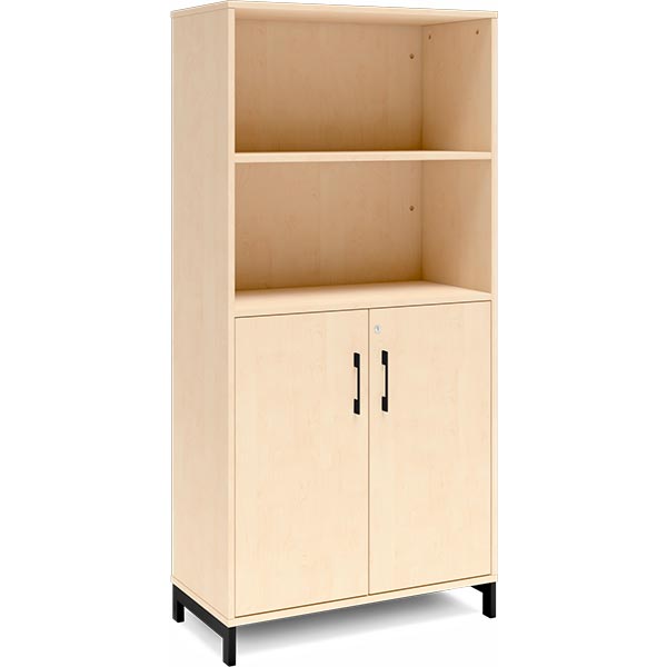 Ergoff Kontorskab DNA, 800x1660 mm, Birk/Sort 4A4/2A4 – Bogreoler & kontorskabe (billede 1)