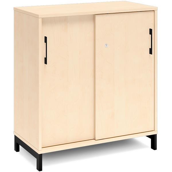Ergoff Kontorskab DNA, 800x890 mm, Birk/Sort 2A4 – Bogreoler & kontorskabe (billede 1)
