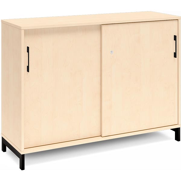 Ergoff Kontorskab DNA, 1200x890 mm, Birk/Sort 2A4 – Bogreoler & kontorskabe (billede 1)