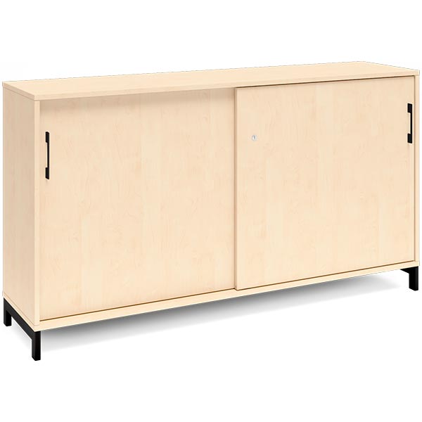 Ergoff Kontorskab DNA, 1600x890 mm, Birk/Sort 2A4 – Bogreoler & kontorskabe (billede 1)