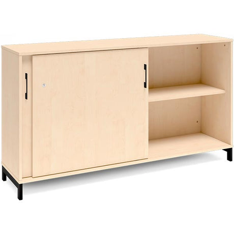 Ergoff Kontorskab DNA, 1600x890 mm, Birk/Sort 2A4 – Bogreoler & kontorskabe (billede 2)