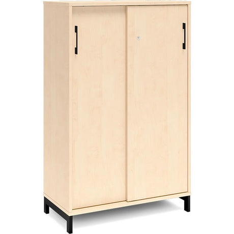 Ergoff Kontorskab DNA, 800x1275 mm, Birk/Sort 3A4 – Bogreoler & kontorskabe (billede 1)