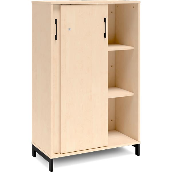 Kontorskab DNA, 800x1275 mm, Birk/Sort 3A4