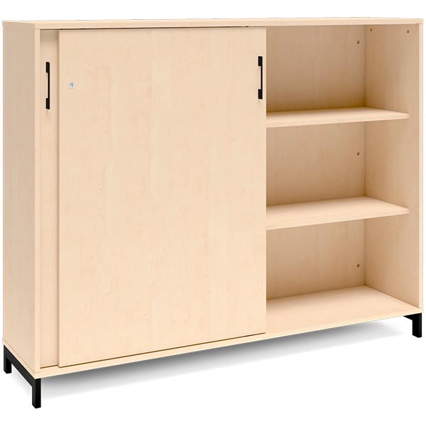 Kontorskab DNA, 1600x1275 mm, Birk/Sort 3A4