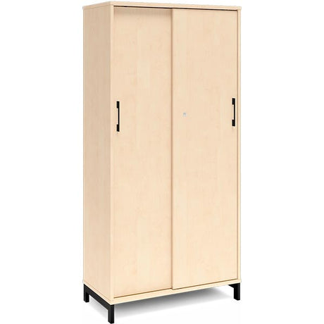 Ergoff Kontorskab DNA, 800x1660 mm, Birk/Sort 4A4 – Bogreoler & kontorskabe (billede 1)