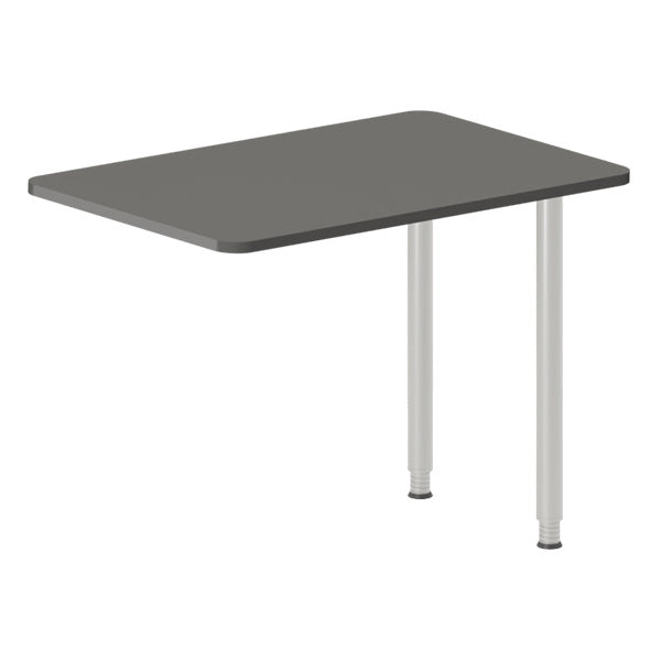 Skrivebord, tilbyg DNA Antracit 1000x600 mm I-ben Alugrå