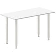 Ergoff Skrivebord DNA, Hvid 1200x600mm I-ben/Alugrå – Skriveborde (billede 1)